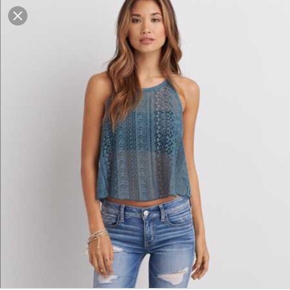 NWOT AE Crochet Crop Tank - Picture 7 of 7